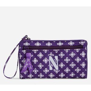 NWT Vera Bradley Collegiate Collection Front Zip Wristlet - Northwestern